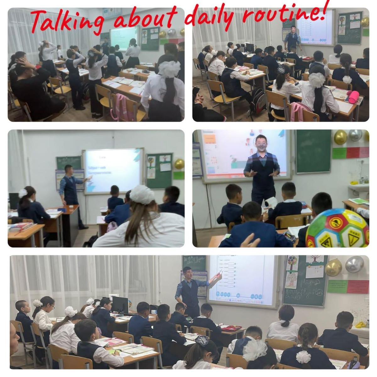 “ Talking about daily routine ” тақырыбында ашық сабақ