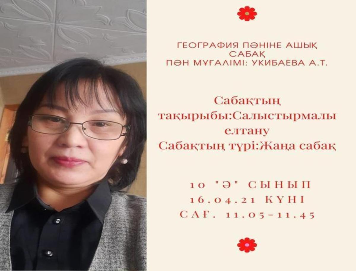 «Салыстырмалы елтану» тақырыбында ашық сабақ