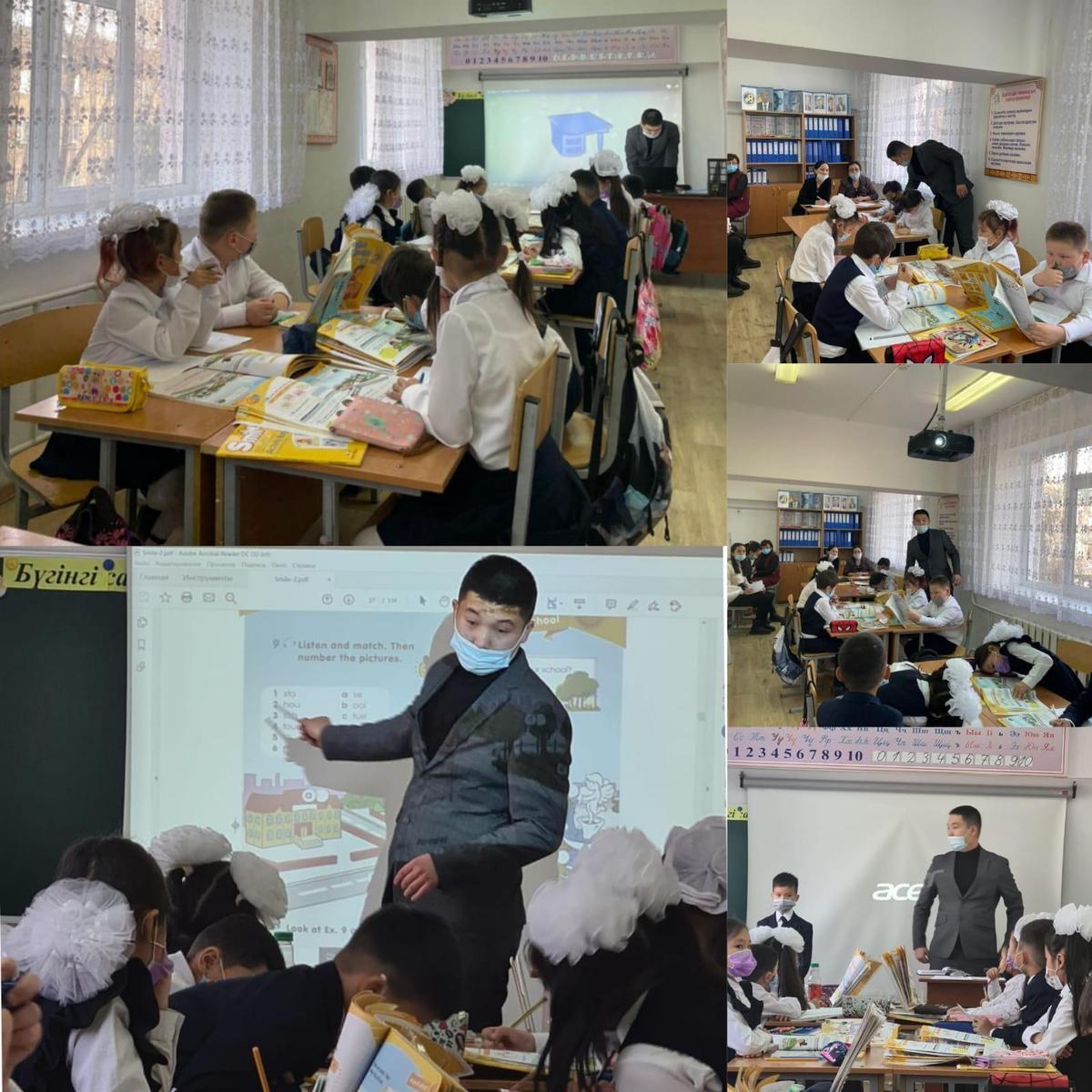 Ағылшын пәнінің мұғалімі  Амантай Абай "Аround school" тақырыбында aшық сабақ